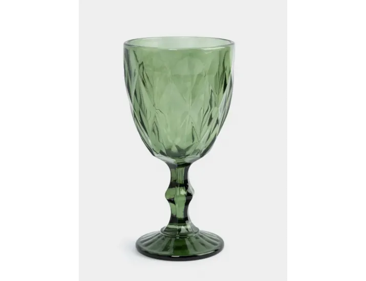 Бокал-кубок для вина 300 мл зеленый Anna Lafarg Diamond color