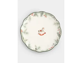 Тарелка обеденная, 24 см, керамика D, зеленая, Лошадка, Festival