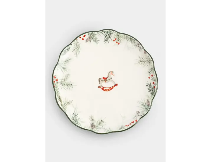 Тарелка обеденная 24 см зеленая Лошадка Anna Lafarg Festival