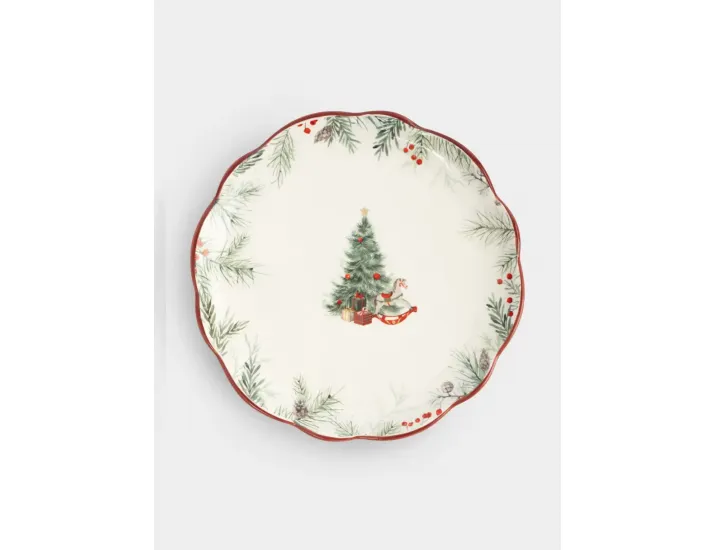 Тарелка закусочная 20 см белая Лошадка у елки Anna Lafarg Festival