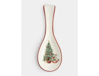 Подставка под ложку, 25х9 см, керамика D, красная, Лошадка у елки, Festival