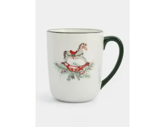 Кружка, 540 мл, керамика D, зеленая, Лошадка, Festival