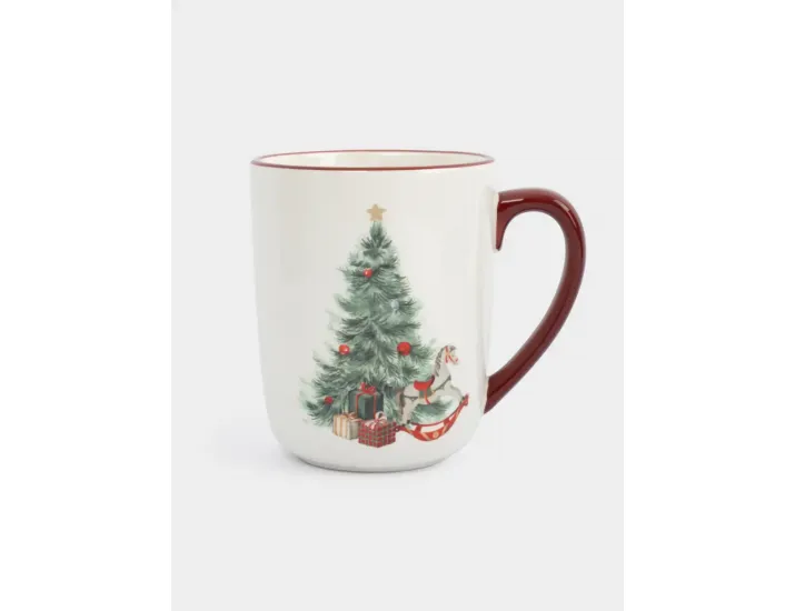 Кружка 540 мл красная Лошадка у елки Anna Lafarg Festival