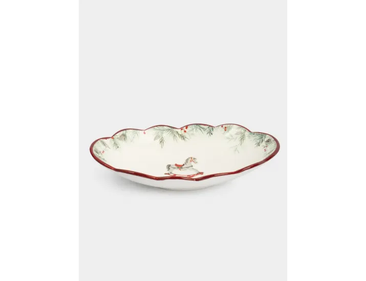 Блюдо 31х18 см овальное красное Лошадка Anna Lafarg Festival