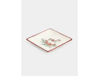 Блюдо, 15х15 см, керамика D, квадратное, красное, Лошадка, Festival