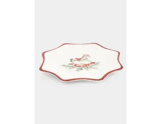 Блюдо, 20 см, керамика D, красное, Лошадка, Festival