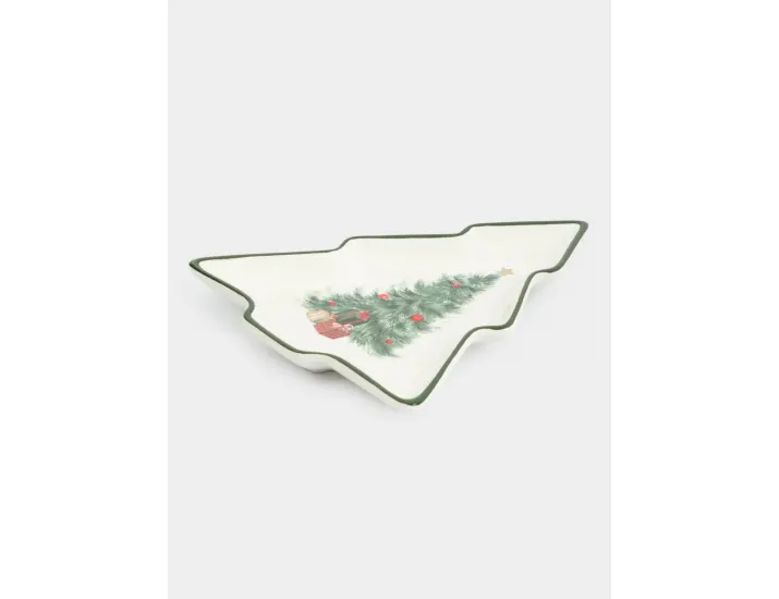 Блюдо 23х20 см зеленое Елка с подарками Anna Lafarg Festival
