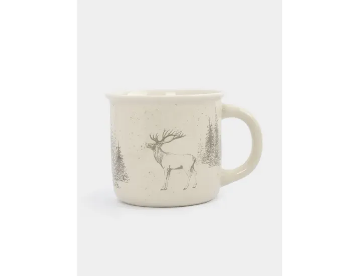 Кружка 370 мл бело-серая Олень в лесу Anna Lafarg Maral grey