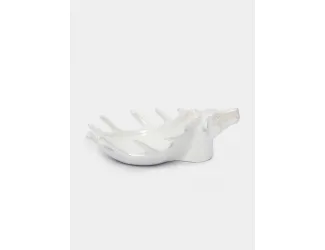 Блюдо декоративное, 26х16х10 см, керамика D, белое, перламутр, Олень, Maral grey