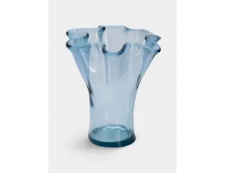 Ваза для цветов, 23 см, стекло, голубая, Artesania