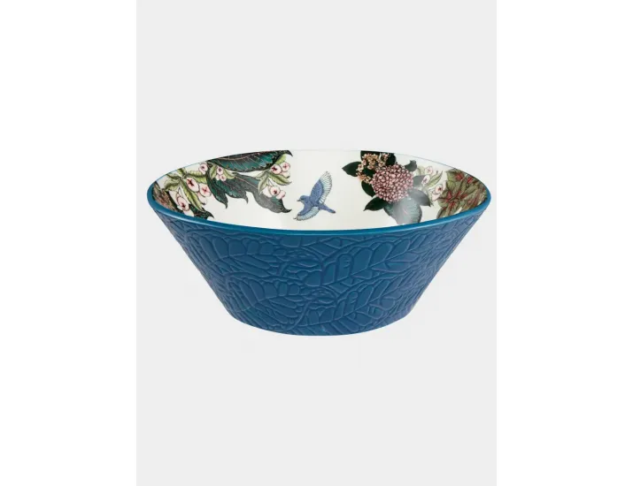 Салатник 25x8,5 см 2,0 л круглый синий Цветы и птица Maxwell & Williams Reminisc