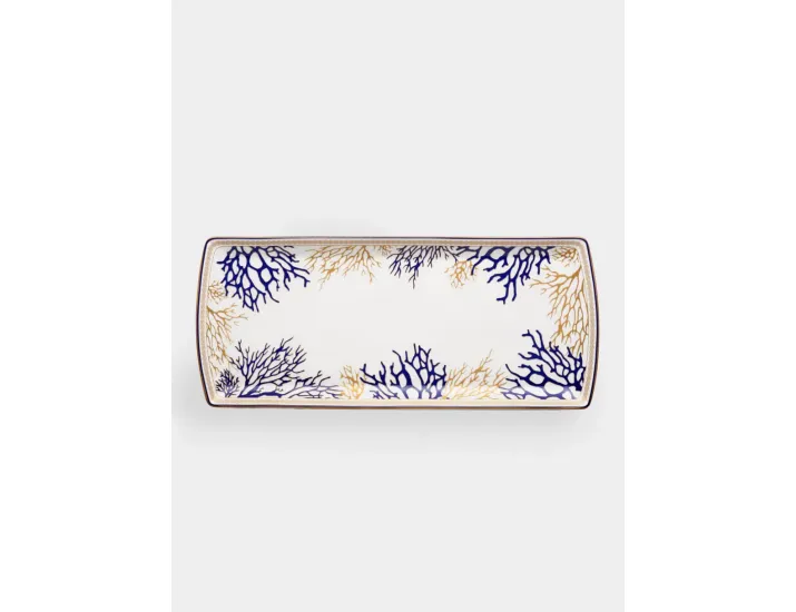 Блюдо 35x15 см прямоугольное белое Кораллы Pozzi Milano Corallo