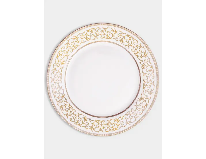 Тарелка обеденная 27 см белая с золотистым орнаментом Pozzi Milano Golden