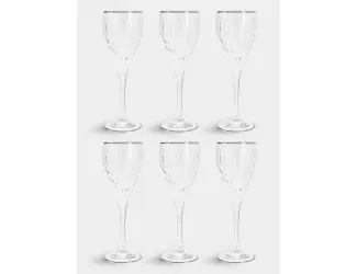 Набор бокалов для вина, 6 пр, 250 мл, хрустальные, Пиза серебро