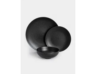 Сервиз обеденный, 4 перс, 12 пр, фарфор P, черный, матовый, Caviar Black