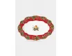 Блюдо 30x21x5 см белое с красным кантом овальное Ягоды и листья Easy Life Christmas Berries