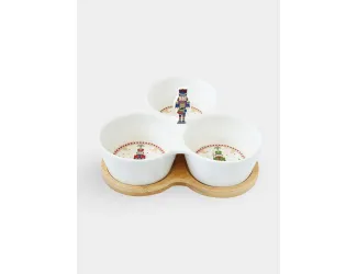 Менажница, 20,5x12 см, 3 секции, на подставке, Щелкунчик