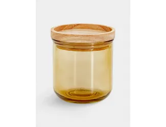 Банка для сыпучих продуктов, 350 мл, стекло/дерево, светло-коричневая, Jars