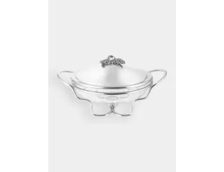 Блюдо с подогревом, 35х29 см, стекло Т/сталь, круглое, Vintage