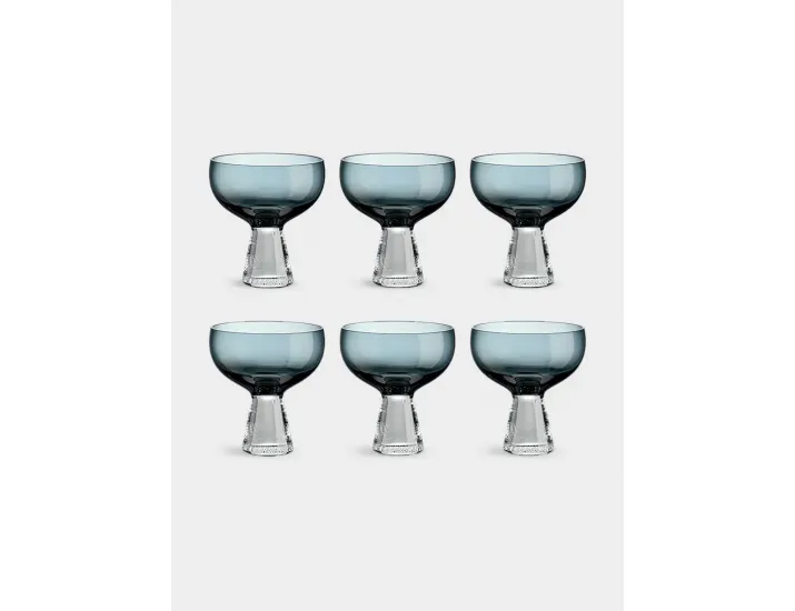 Набор креманок 6 предметов 350 мл тёмно-синие Pozzi Milano Fun Classy