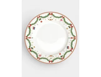 Тарелка обеденная, 26,5 см, фарфор P, белая, Новогодняя гирлянда, Magie de Noel