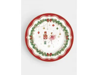 Тарелка закусочная, 19 см, фарфор P, белая, Щелкунчик и фея, Magie de Noel