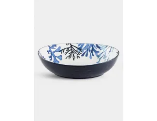Салатник, 32х26 см, 3 л, керамика К, белый, овальный, Синие кораллы, Blue Coral