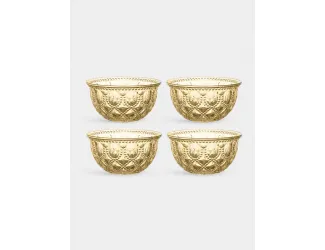 Набор салатников, 4 пр, 400 мл, 13 см, стекло, янтарные, Dubai