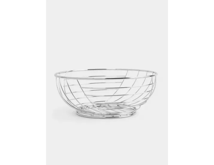 Корзина для фруктов 27 см серебристая Полосы Anna Lafarg Spin