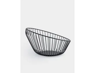 Корзина для фруктов, 25 см, металл, черная, Прутья, Spin