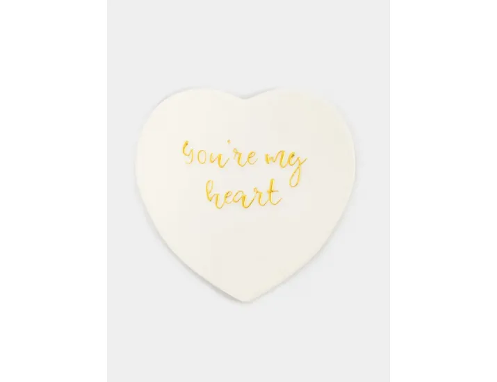 Подставка под кружку 13х9 см сердце белая Anna Lafarg Надпись