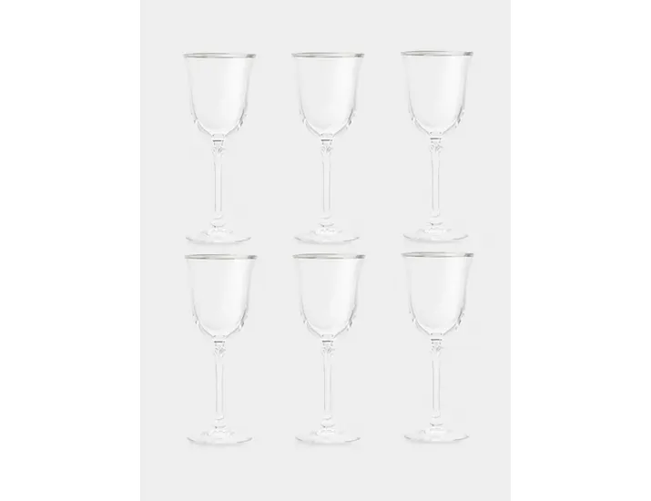 Набор бокалов для вина 6 предметов 225 мл Le Stelle Gemma Platinum