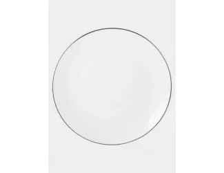 Тарелка обеденная 27,5 см белая с серебристым кантом Maxwell & Williams White Platinum