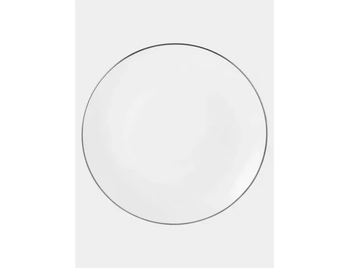 Тарелка обеденная 27,5 см белая с серебристым кантом Maxwell & Williams White Platinum