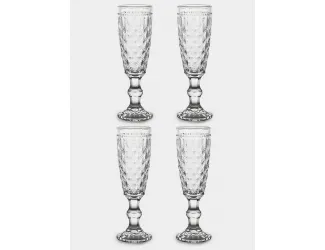 Набор бокалов для шампанского, 4 пр, 150 мл, стекло, прозрачные, Dubai