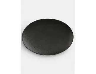 Тарелка овальная, 30x22 см, чёрная, Икра