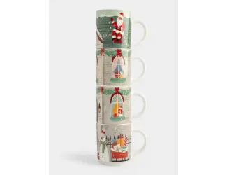 Кружка, 350 мл, 4 шт, фарфор N, Украшенный дом, Band