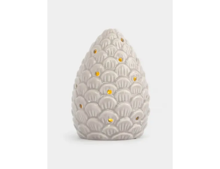Статуэтка 11 см с подсветкой бежево-молочная Шишка Anna Lafarg Pinecone