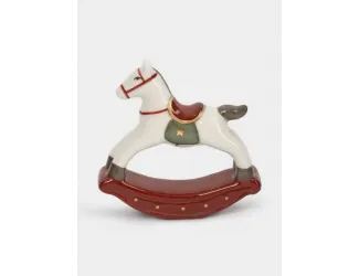 Статуэтка, 10 см, фарфор P, бежево-бордовая, Лошадка-качалка, Bright horse