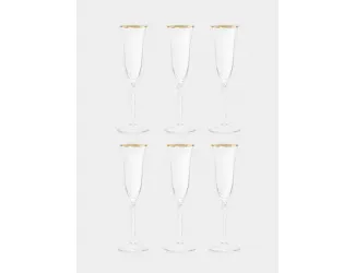 Набор бокалов для шампанского, 6 пр, 150 мл, Gemma, золото