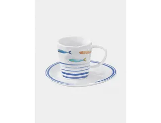Чашка с блюдцем, 250 мл, Морской берег