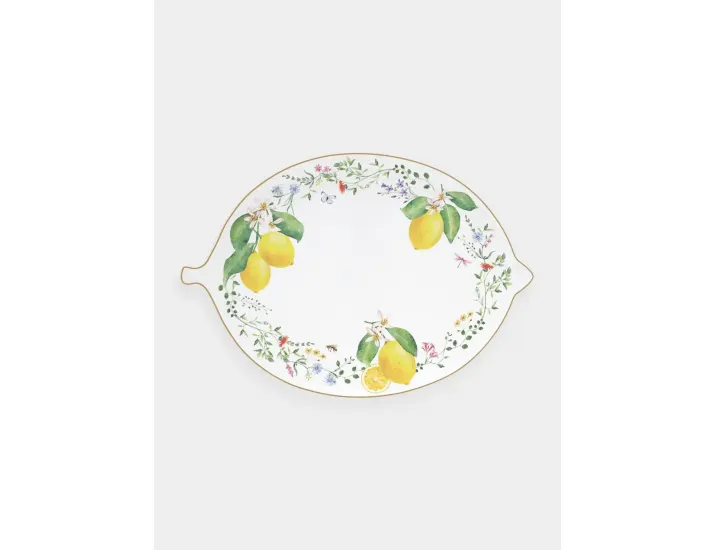 Блюдо 30х21,5 см овальное белое Цветы и лимоны Easy Life Fleurs et Citrons