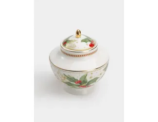 Сахарница, 0,25 л, Пуансеттия и ягоды