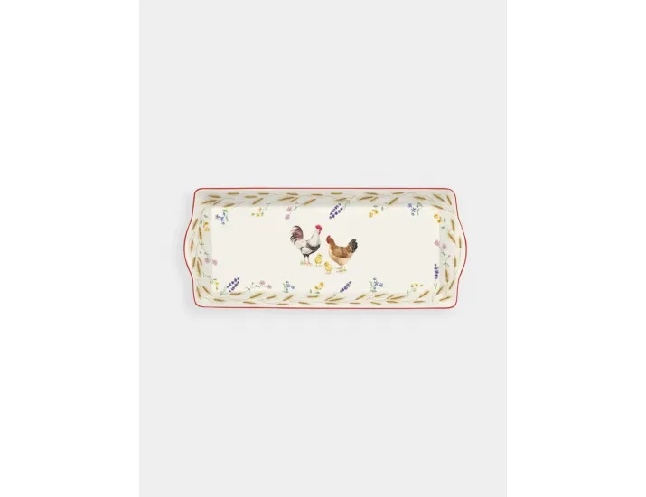 Блюдо 35x15 см молочное прямоугольное Куры Easy Life Country Life
