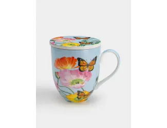 Кружка, 400 мл, с подставкой, Маки