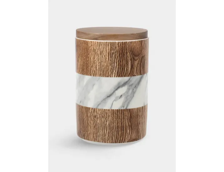 Банка для сыпучих продуктов 1,1 л 16 см коричневая Home & Style Wood & Marble