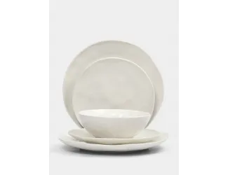 Сервиз обеденный, 6 перс, 18 пр, фарфор P, белый, Мятый эффект, Barkhan