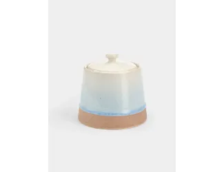 Сахарница, 9,5 см, 260 мл, керамика, бежево-голубая, в крапинку, Azurro