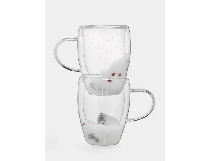 Кружка 350 мл 2 шт с ягодами и еловыми ветками внутри Anna Lafarg Wind-mystery