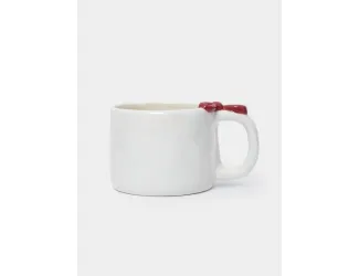 Кружка, 400 мл, керамика D, молочно-красная, Бант